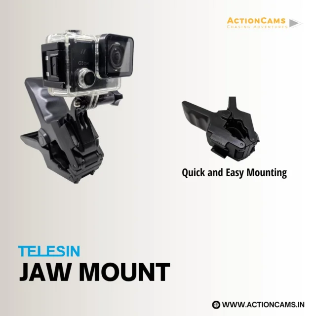 JAW MOUNT 
Level up your ride and capture every second with the Jaw Mount — perfect for full-face helmets, letting your DJI Action 3/4 track every move for truly immersive footage.

✅ Universal clamp fits full-face helmets
✅ Strong, lightweight & rugged
✅ 360° adjustable angle
✅ Ideal for moto-vlogging, touring, and race-day videos

💰 MRP: ₹899/- Only

🛒 Shop Now: www.actioncams.in
📞 Call Us: 6361893200

#JawMount #MotoVlogSetup #ActionCamsIndia #DJIAction3 #DJIAction4 #HelmetMount #POVCamera #MotorcycleLife #VlogGear #AdventureRider #RidersLife #GoProAlternative #CameraMounts #BikerGear #VlogIndia #RideAndRecord #CaptureEveryRide #MotorcycleAccessories #ActionCamSetup